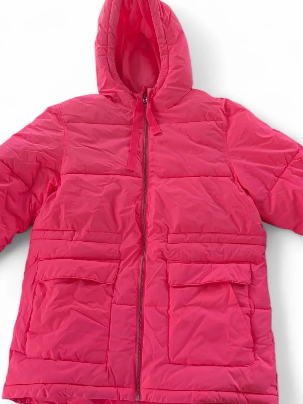 Universal Thread Hot Pink Hooded Puffer Jacket Medium